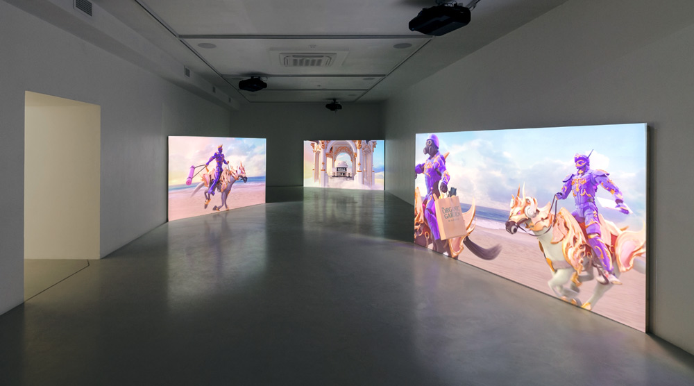digital video projections in white gallery space