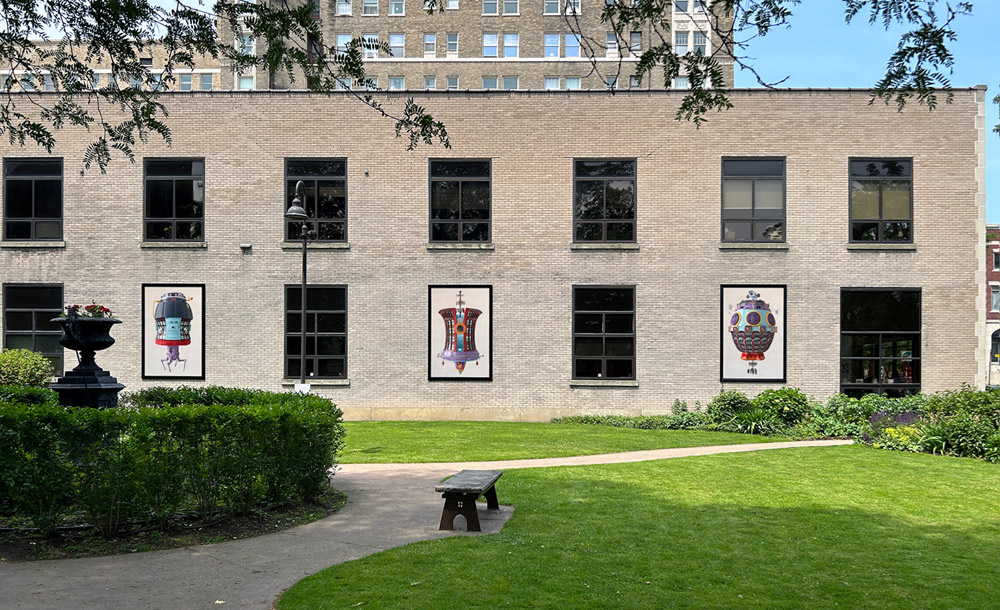 Detail of contemporary art decal showing gold baroque ornamentation