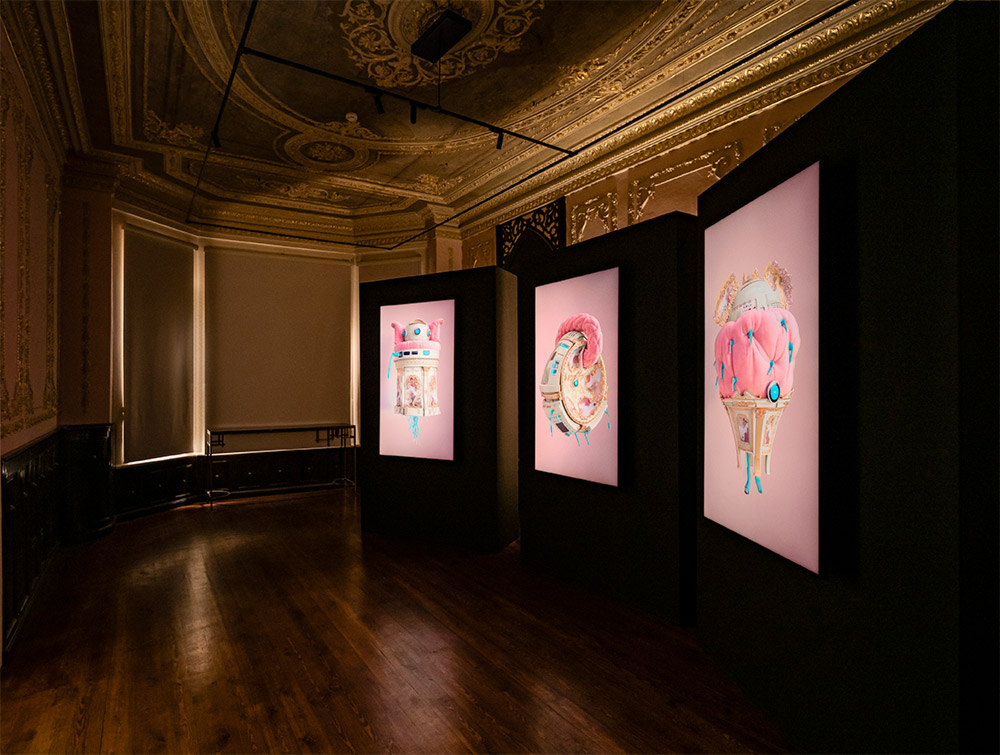 video projection installation in baroque room at Kalyon Kultur in Istanbul