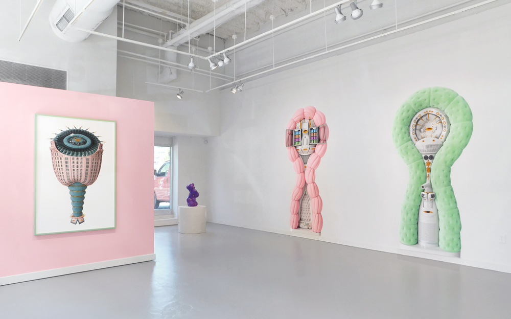 Jonathan Monaghan installation colorful pink art